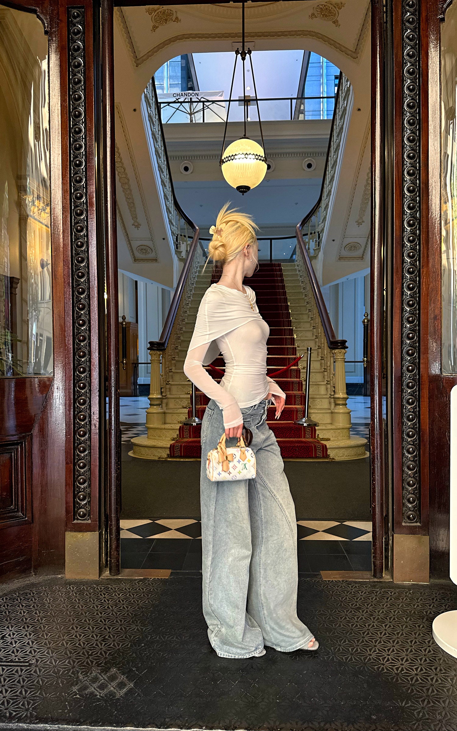 Rase le sol Asymmetric Draped Long Sleeve Top