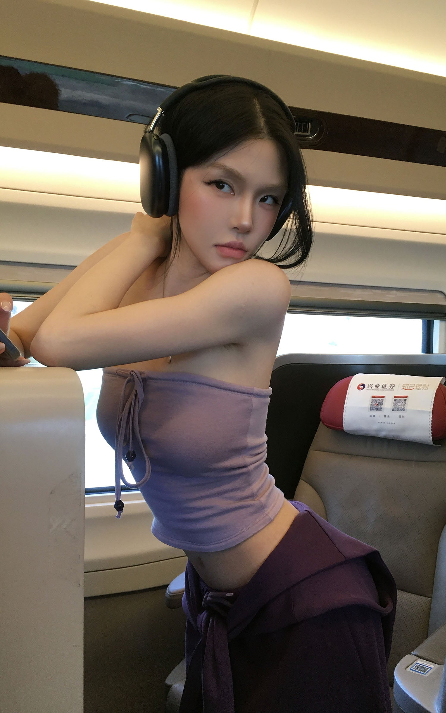 Hydrae Draped Shawl Strapless Top &amp; Wide-Leg Pants Set