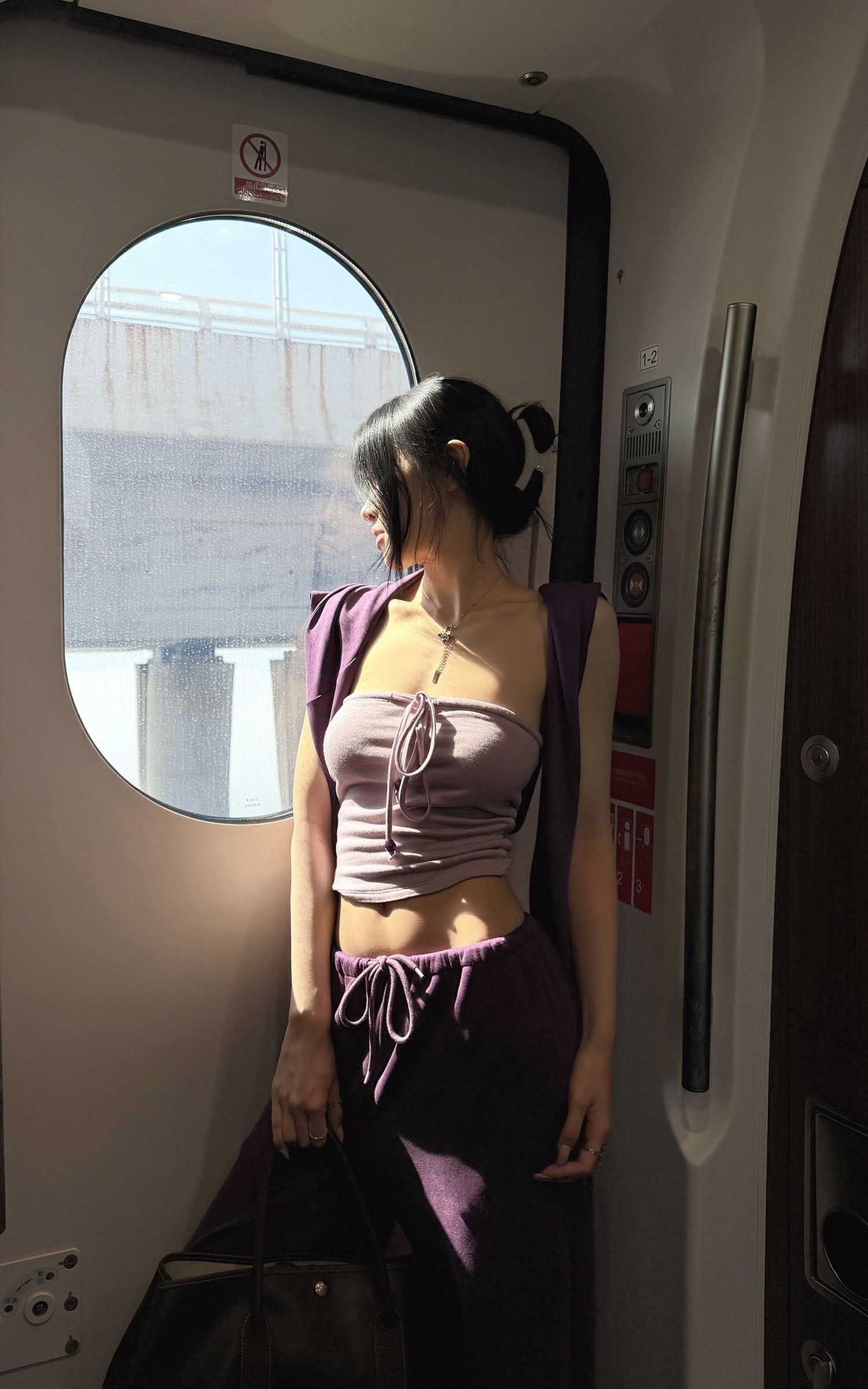 Hydrae Draped Shawl Strapless Top &amp; Wide-Leg Pants Set