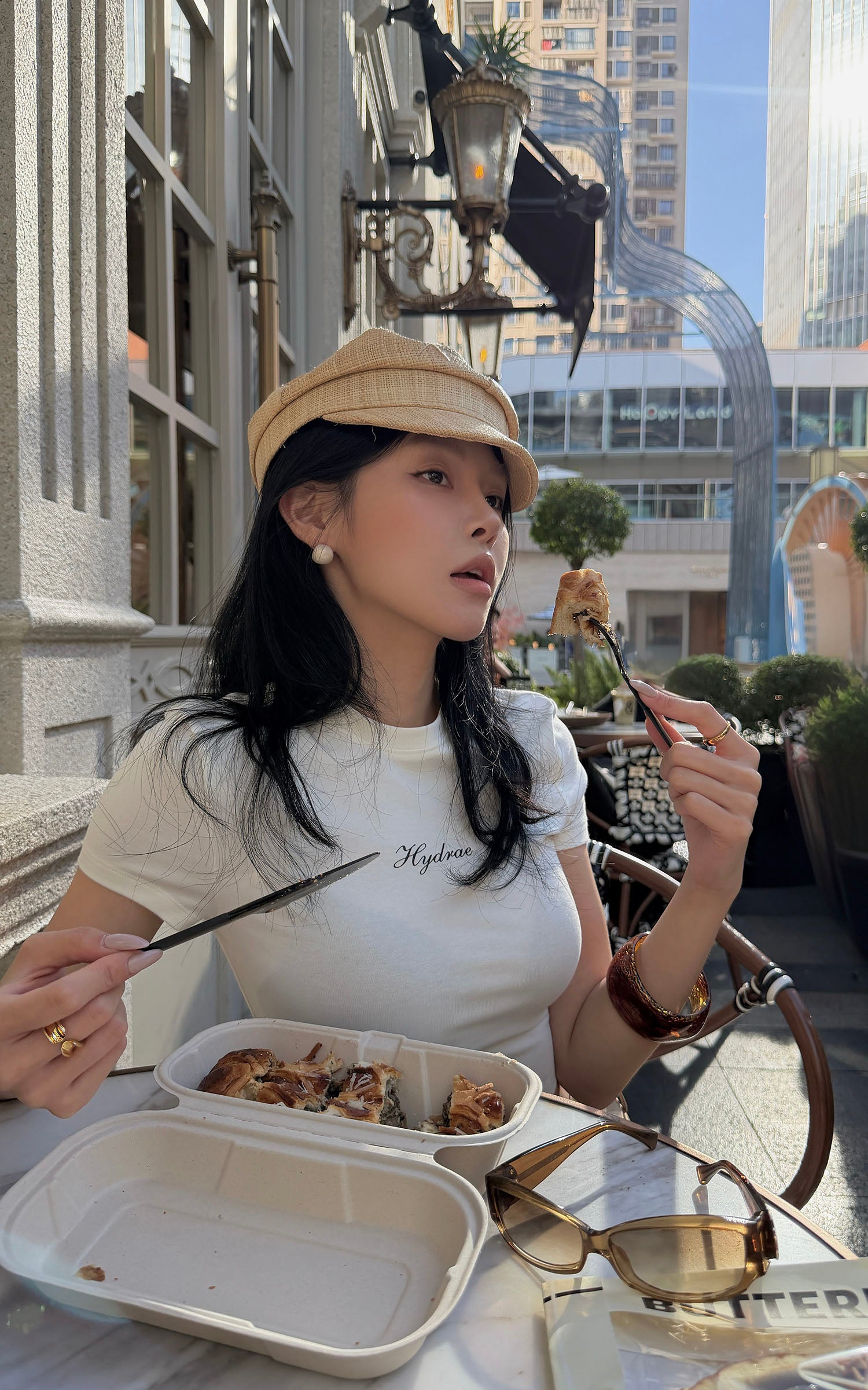 Hydrae Fitted Crop Tee &amp; Tie-Waist Mini Skirt Set