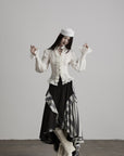 DOINDULGE Asymmetric Ruffle Patchwork Skirt