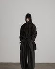 DOINDULGE Sculptural Ribbon Sleeve High Neck Shirt