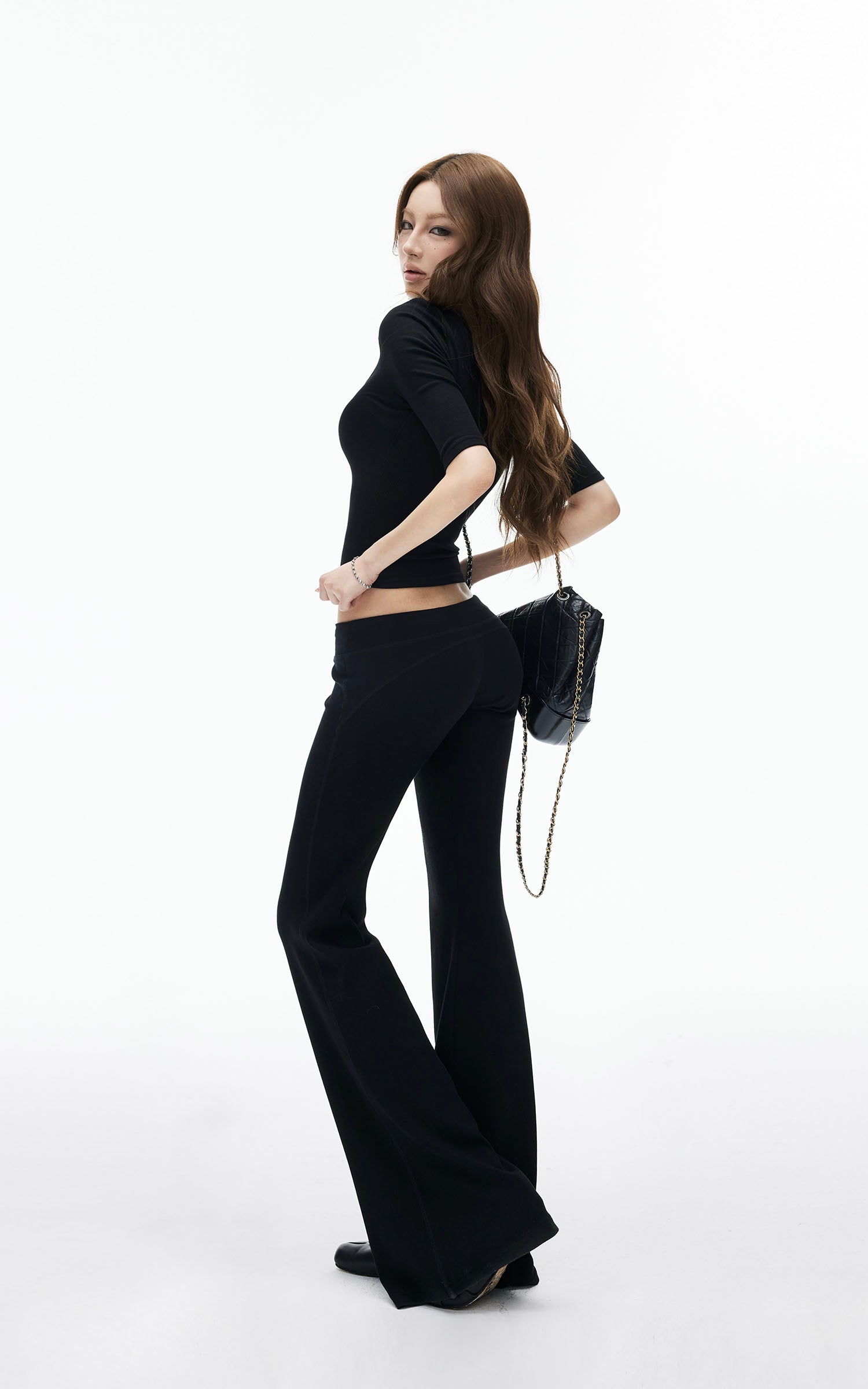 IAMXIAA Low-Rise Drawstring Flare Lounge Set