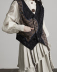 DOINDULGE Asymmetric Patchwork Textured Vest