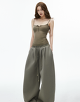 IAMXIAA Low-Rise Drawstring Wide-Leg Pants