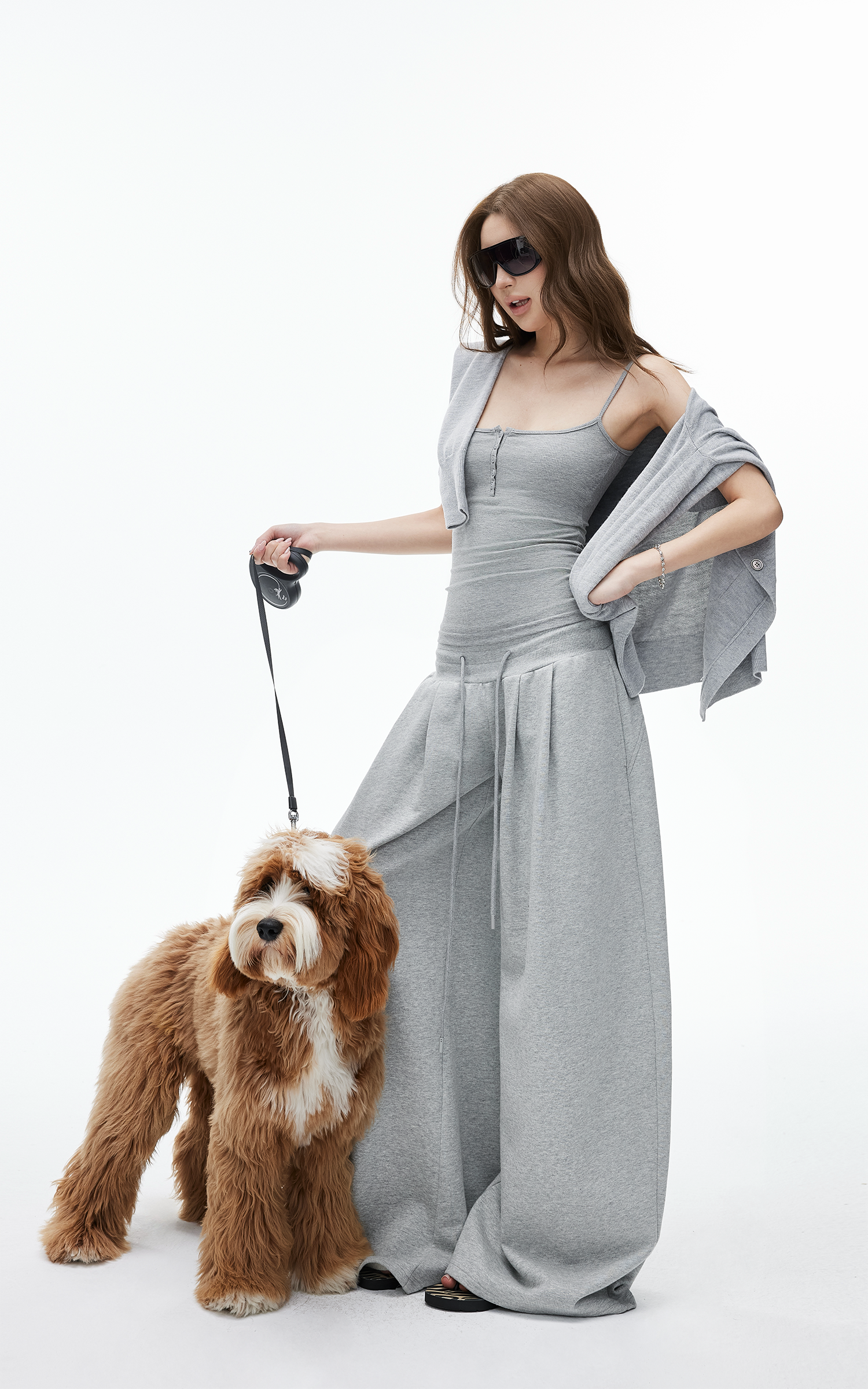 IAMXIAA Ribbed Button Fitted Camisole Top