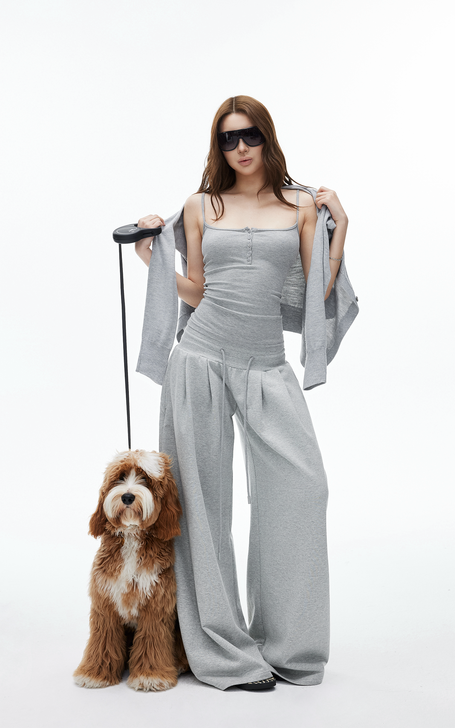 IAMXIAA Ribbed Button Fitted Camisole Top