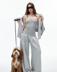 IAMXIAA Low-Rise Drawstring Wide-Leg Pants