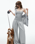 IAMXIAA Low-Rise Drawstring Wide-Leg Pants
