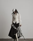 DOINDULGE Ruffled Structured Gothic Shirt