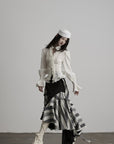 DOINDULGE Ruffled Structured Gothic Shirt