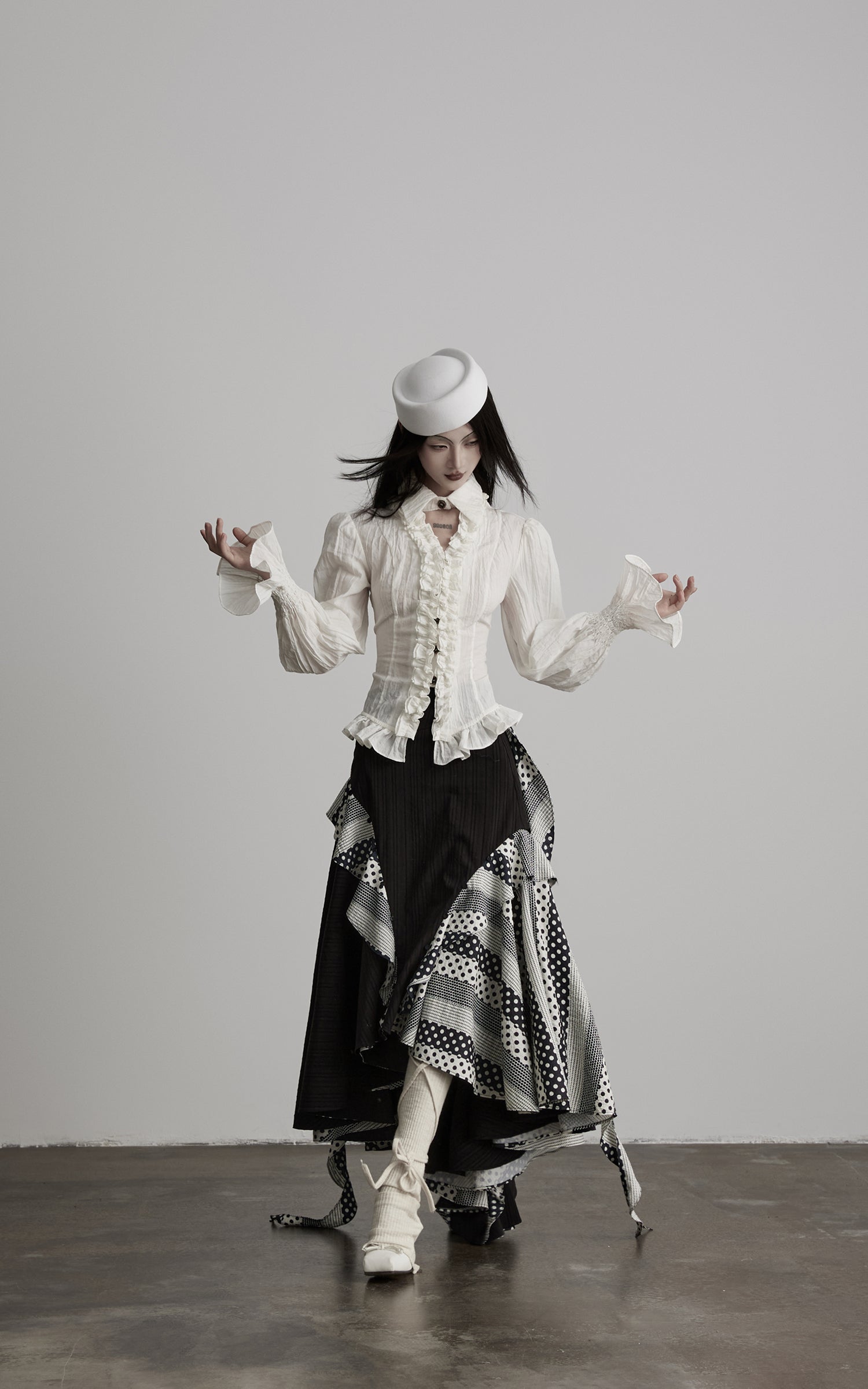 DOINDULGE Ruffled Structured Gothic Shirt