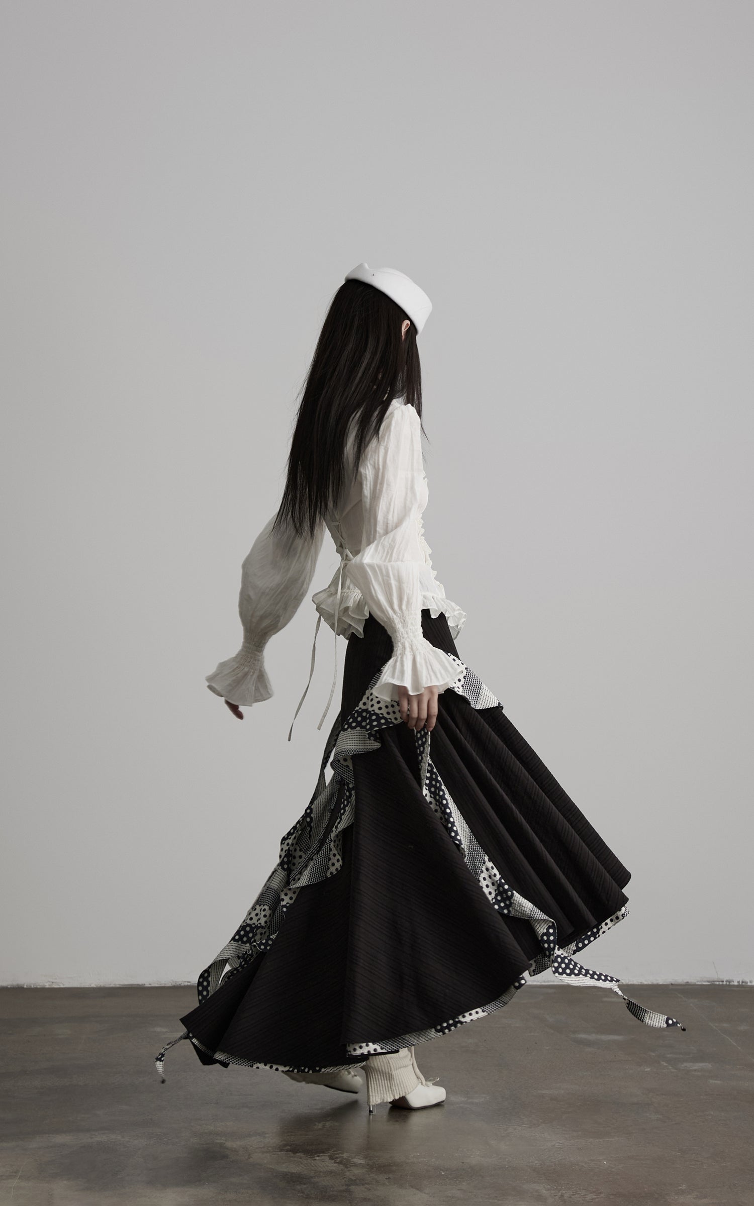 DOINDULGE Ruffled Structured Gothic Shirt