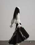 DOINDULGE Ruffled Structured Gothic Shirt