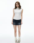 IAMXIAA ハイネックフィットスリーブレストップ