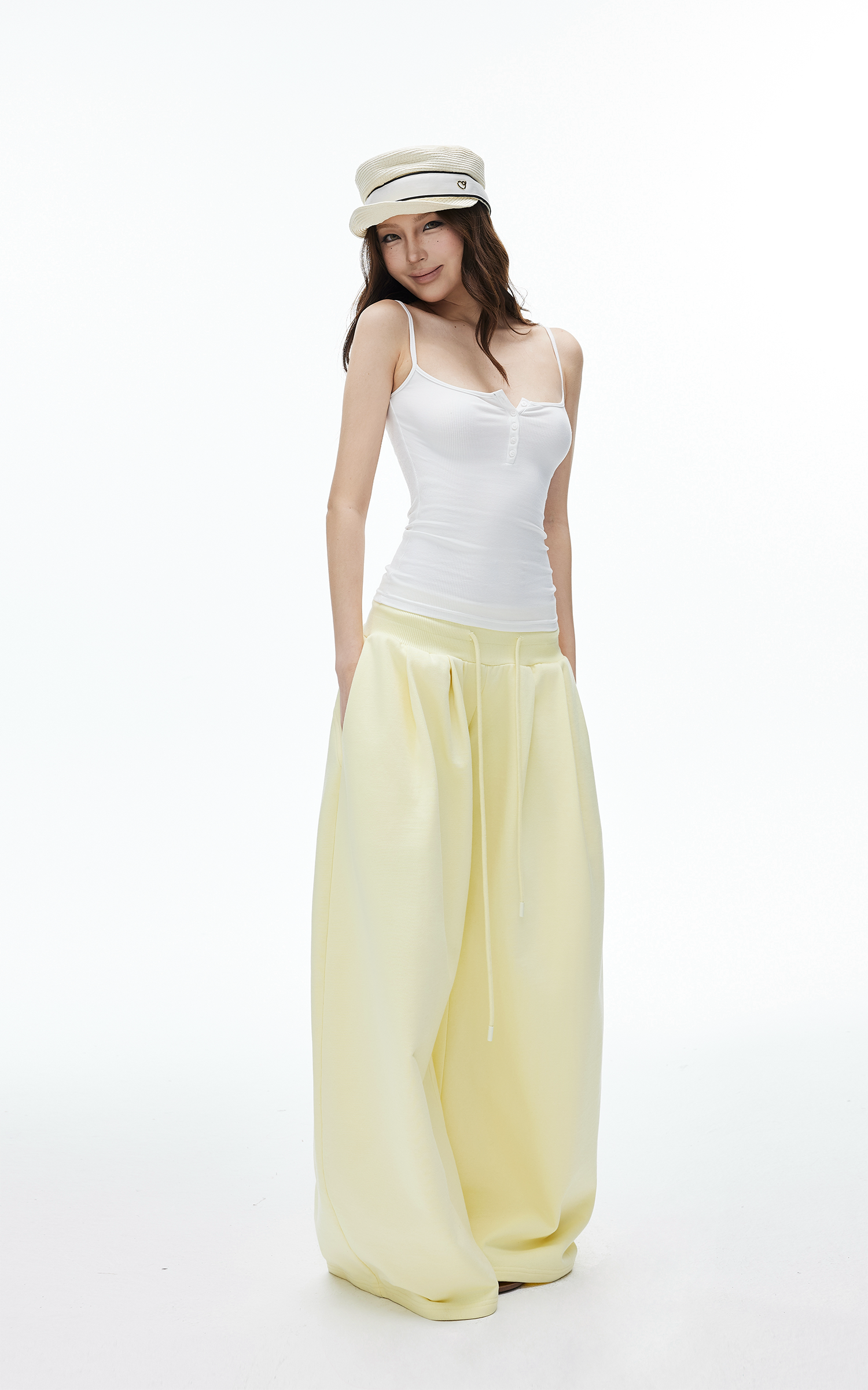 IAMXIAA Low-Rise Drawstring Wide-Leg Pants