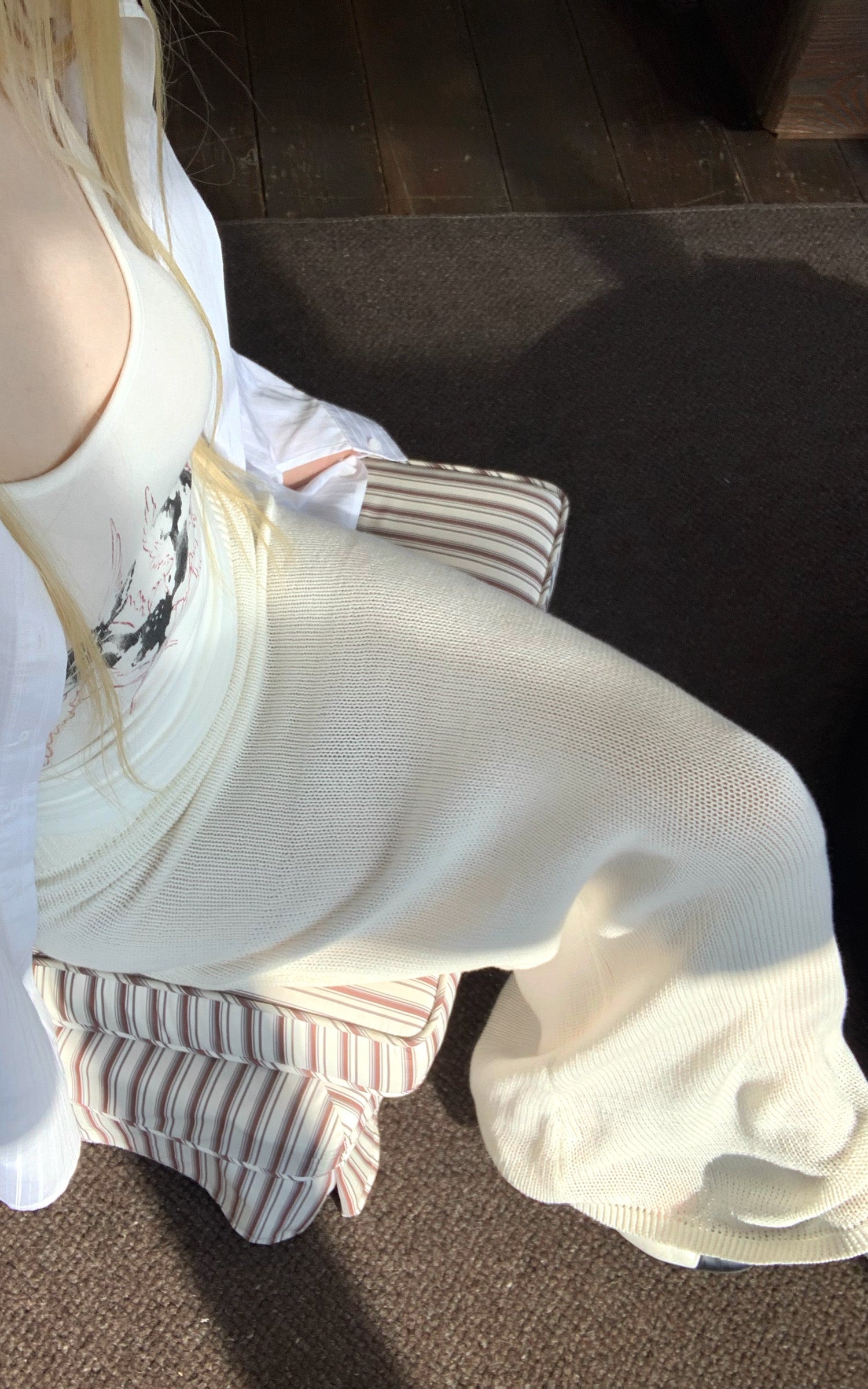 Rase le sol 하이웨이스트 스컬프 니트 머메이드 스커트