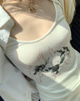 Rase le sol Angel Print Fitted Camisole Top