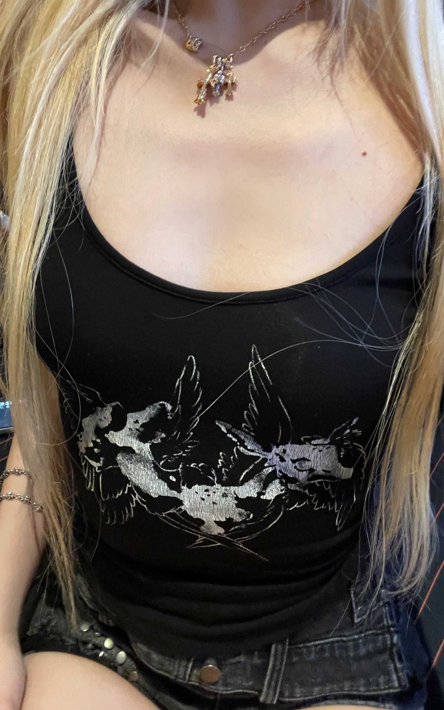 Rase le sol Angel Print Fitted Camisole Top