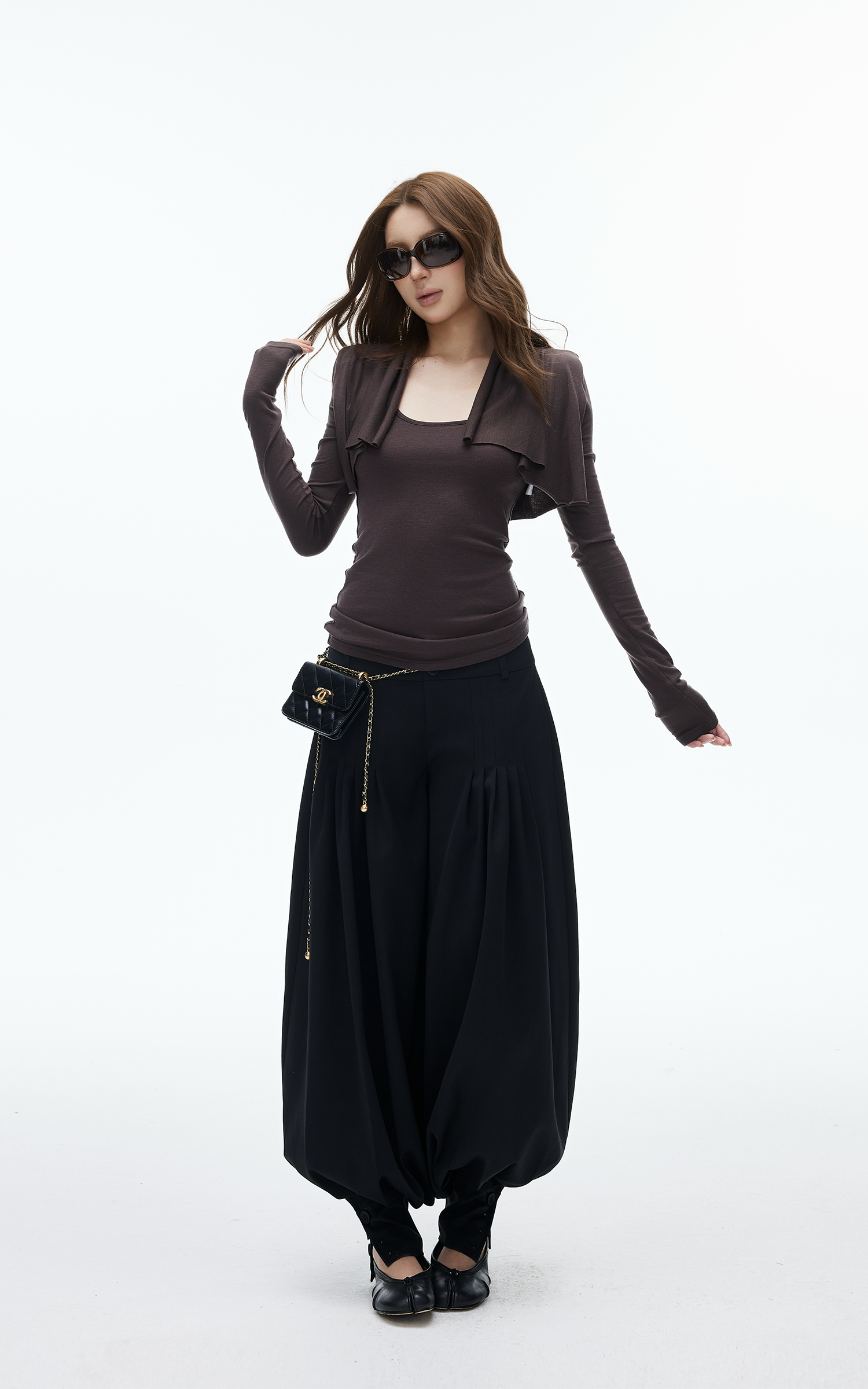 IAMXIAA Fitted Cardigan and Tank Two-Piece Set