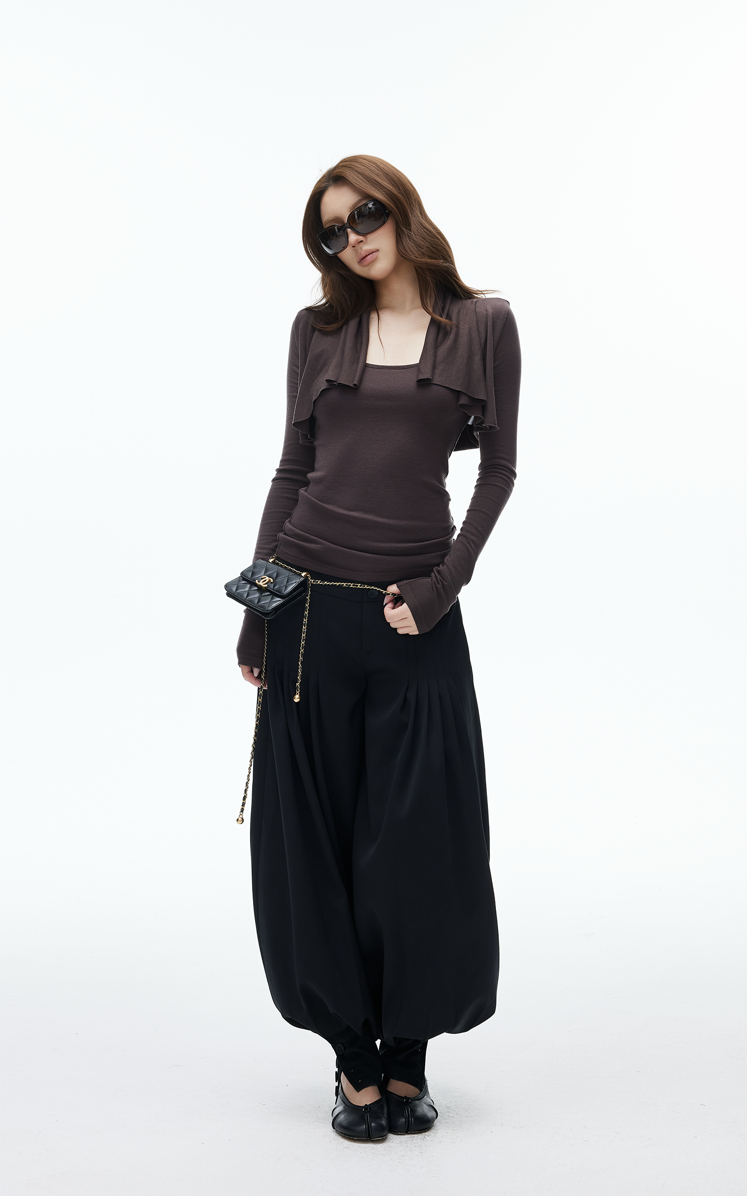 IAMXIAA Fitted Cardigan and Tank Two-Piece Set