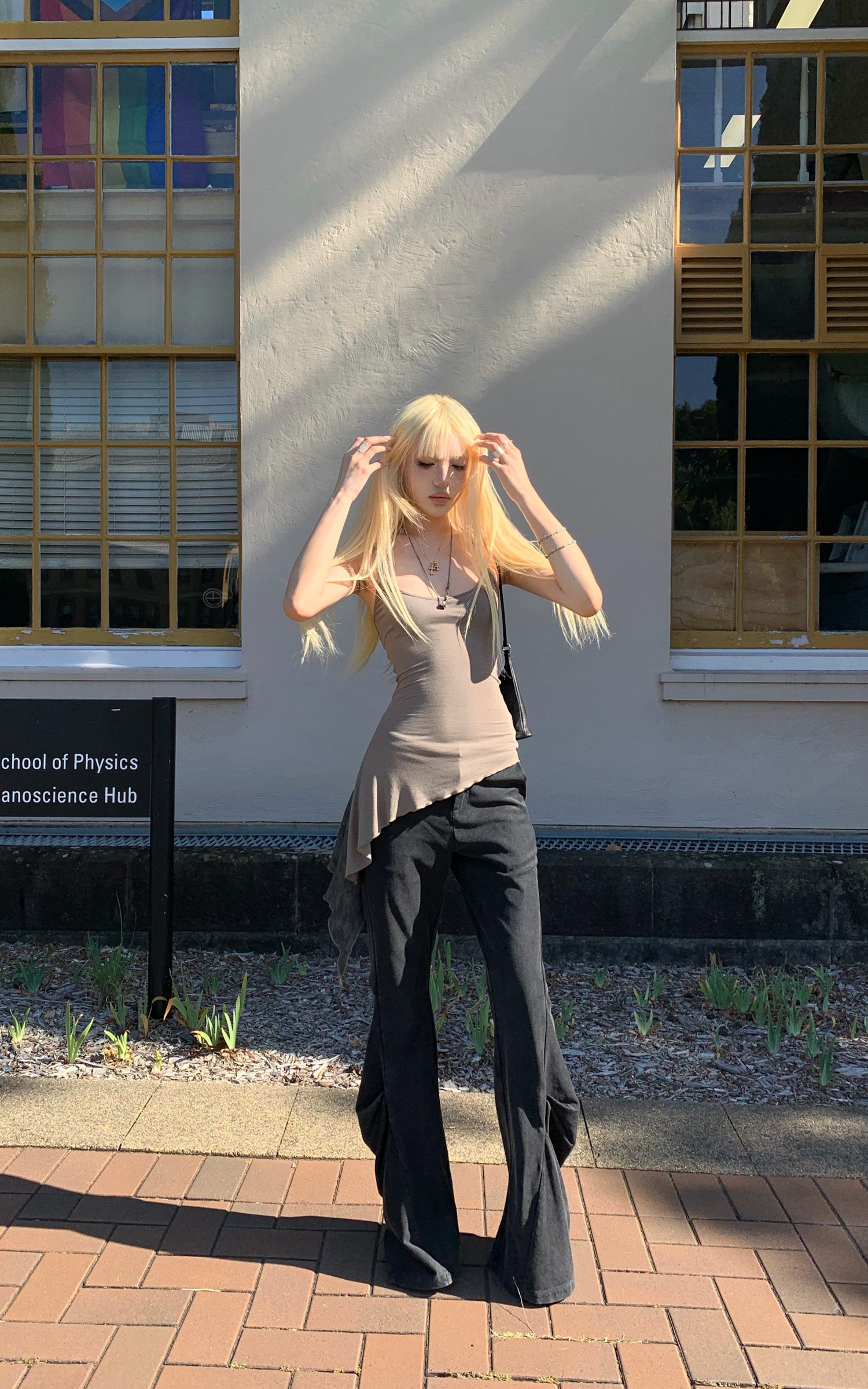 Rase le sol Asymmetric Layered Camisole Top