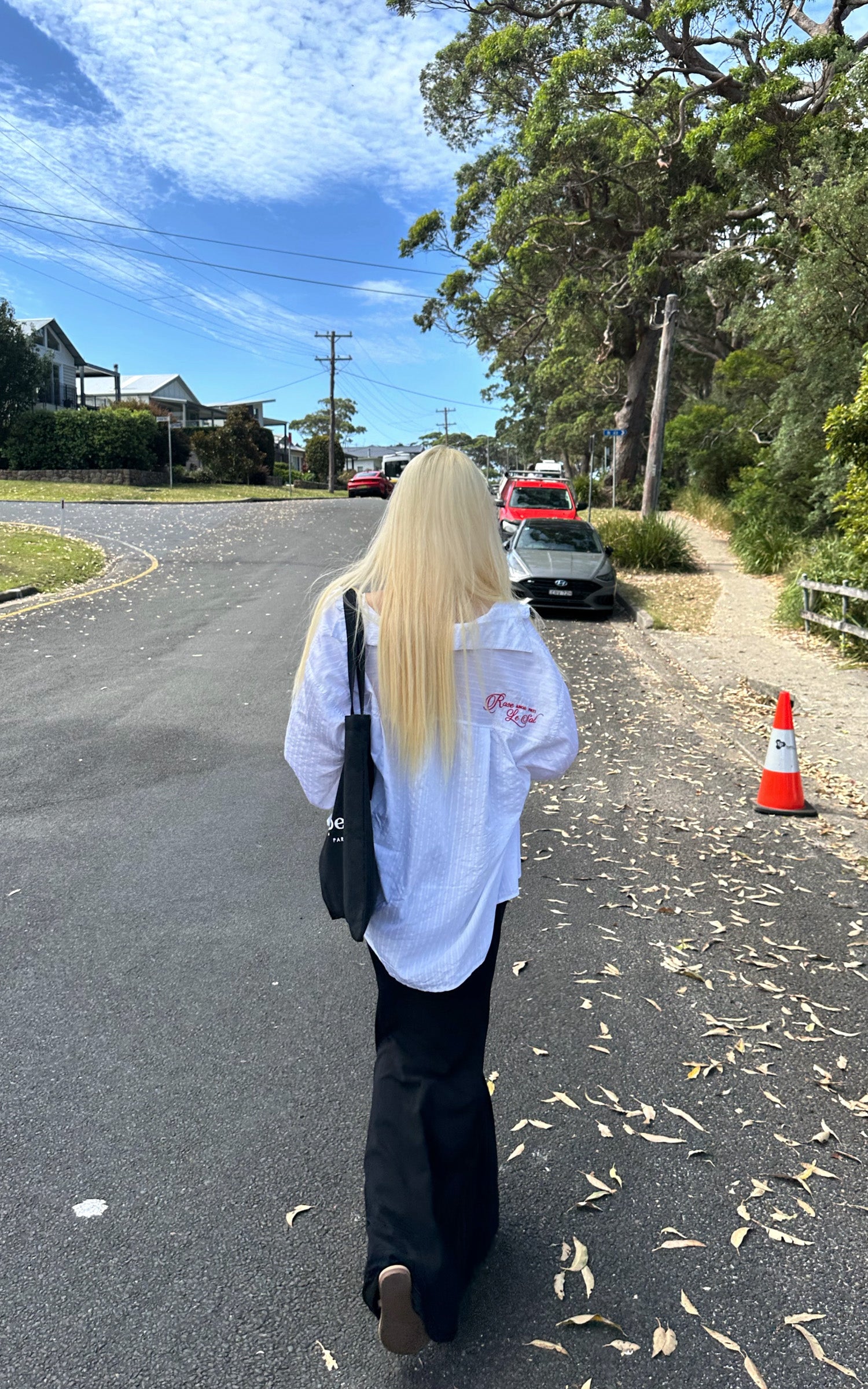 Rase le sol Embroidered Back Detail Oversized Shirt Lightweight Textured Relaxed Fit Shirt