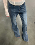 Rase le sol Structured Seam Flared Denim Pants