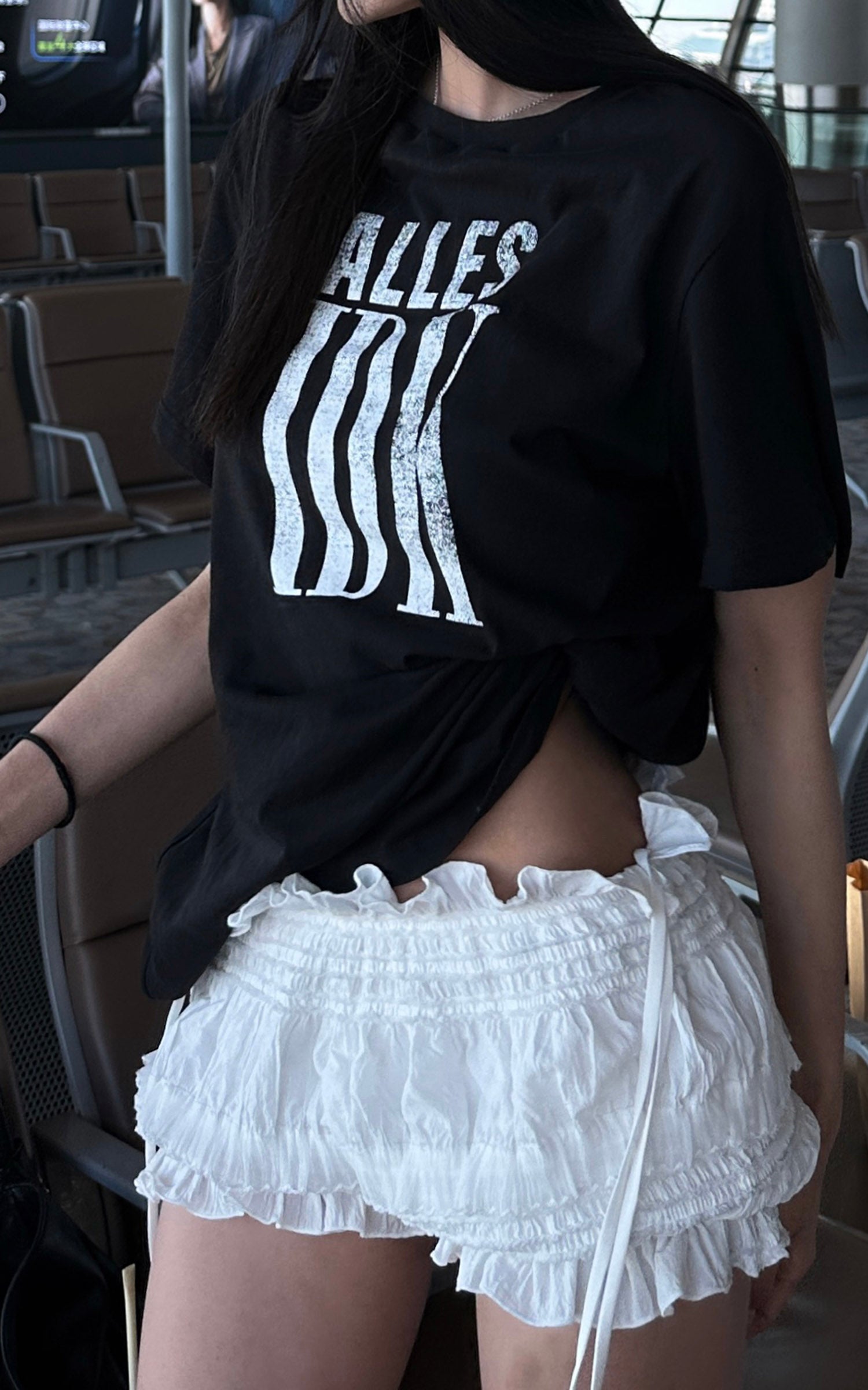 WARDEN EDGE Alles IDK Distressed Graphic Oversized T-Shirt