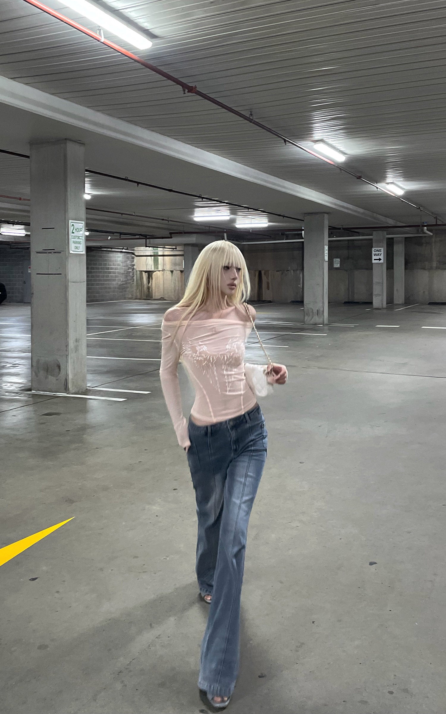 Rase le sol Structured Seam Flared Denim Pants