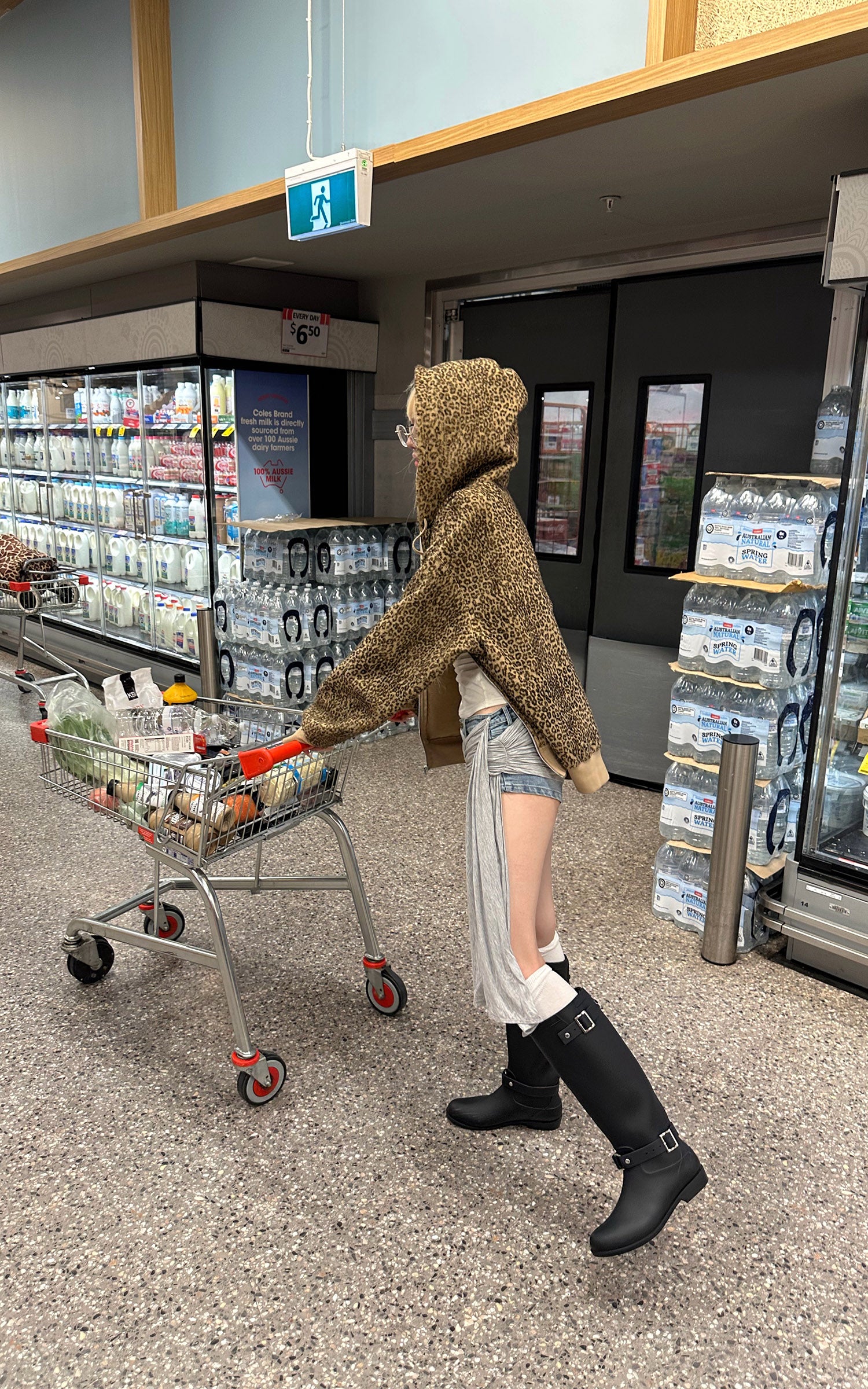 Rase le sol Denim Shorts with Draped Graphic Hem Extender