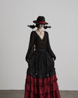 DOINDULGE Layered Ruffle Panel Maxi Skirt