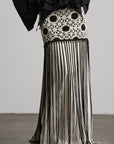 DOINDULGE Crochet Panel Fringe Skirt