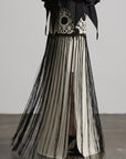 DOINDULGE Crochet Panel Fringe Skirt