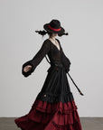 DOINDULGE Layered Ruffle Panel Maxi Skirt