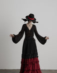 DOINDULGE Layered Ruffle Panel Maxi Skirt
