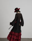 DOINDULGE Layered Ruffle Panel Maxi Skirt