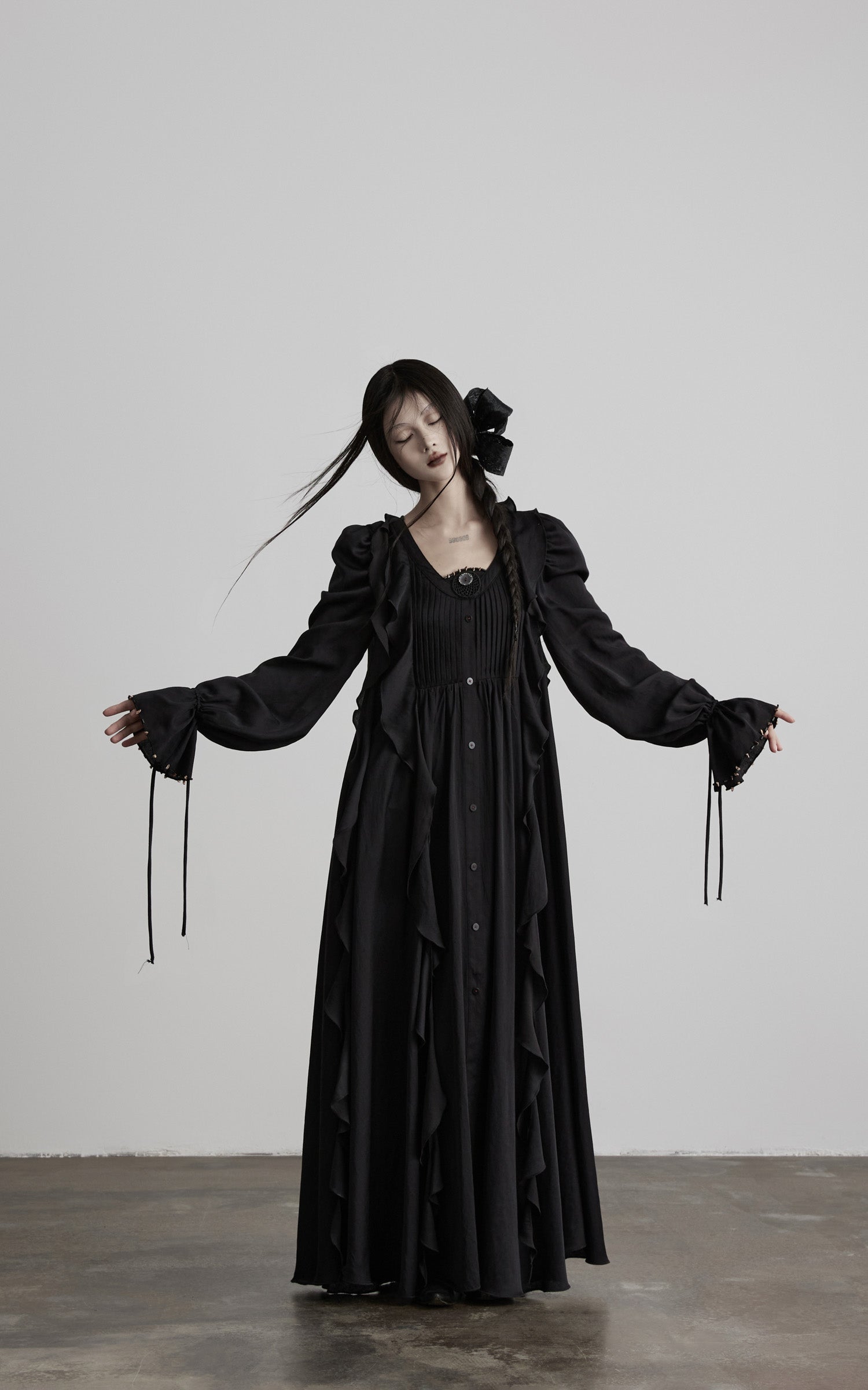 DOINDULGE Smocked Panel Ritual Long Dress