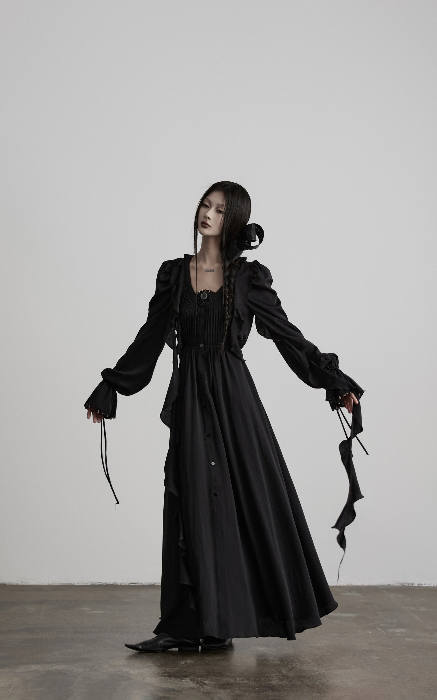 DOINDULGE Smocked Panel Ritual Long Dress