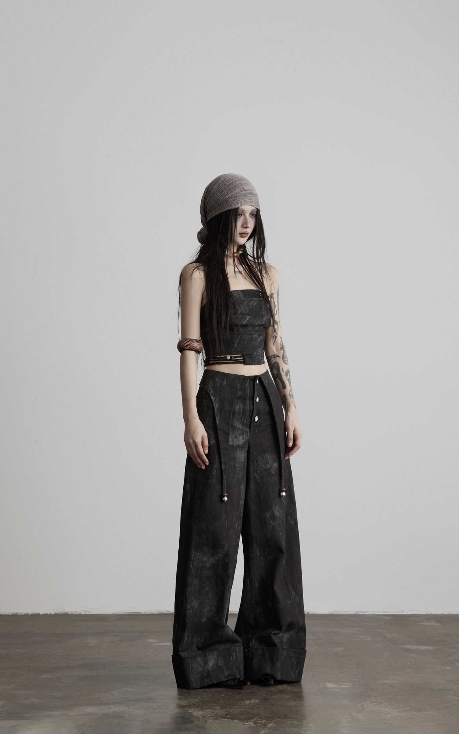 DOINDULGE Distressed Wide Leg Pants