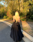 Rase Le Sol Sheer Layered Corset Top & Asymmetric Ruffle Skirt Set