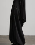 DOINDULGE Shadow Stripe Balloon Pants with Gathered Hem