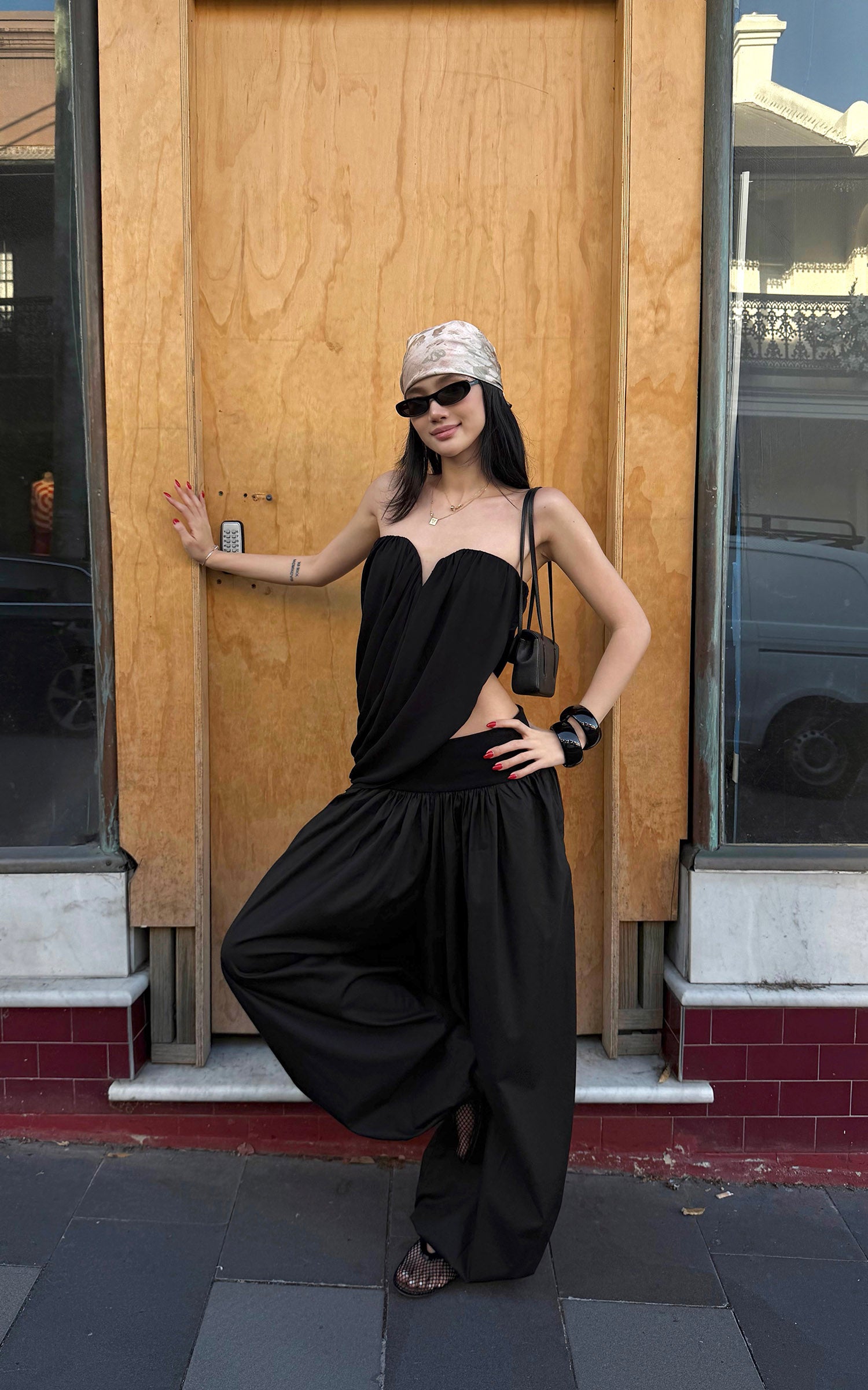 ROVENTE Volume Gathered Wide-Leg Pants
