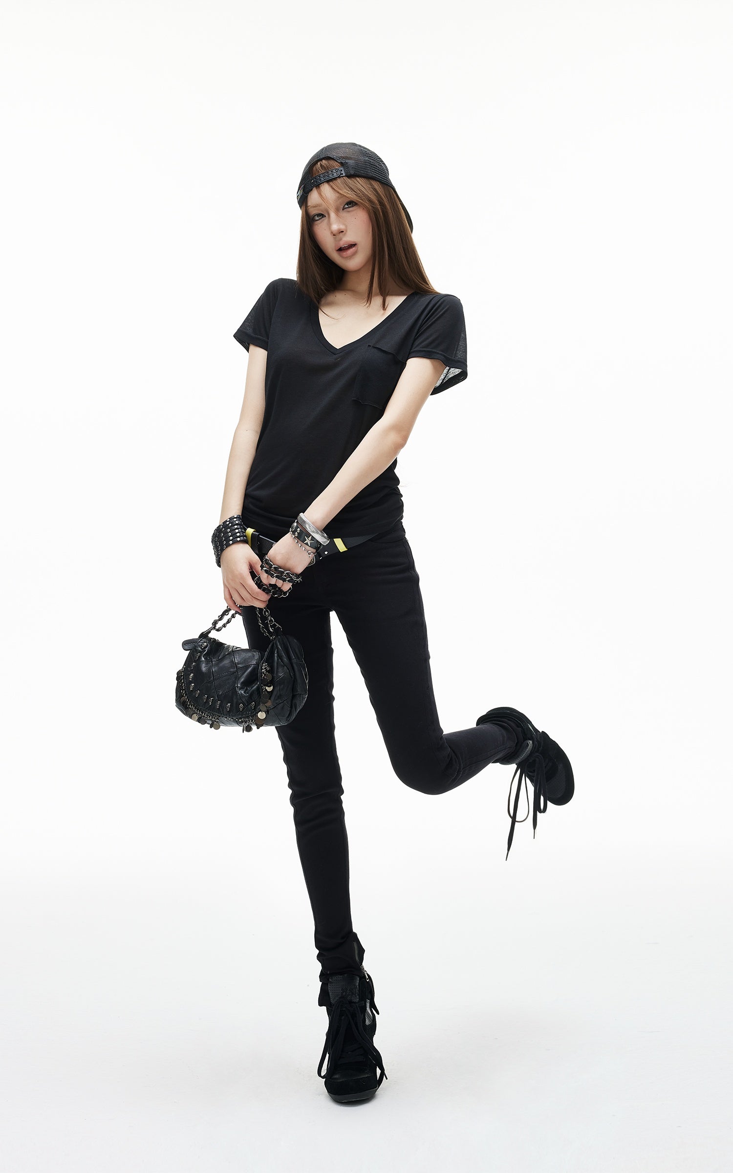 IAMXIAA Low Rise Slim Fit Zip Hem Pants