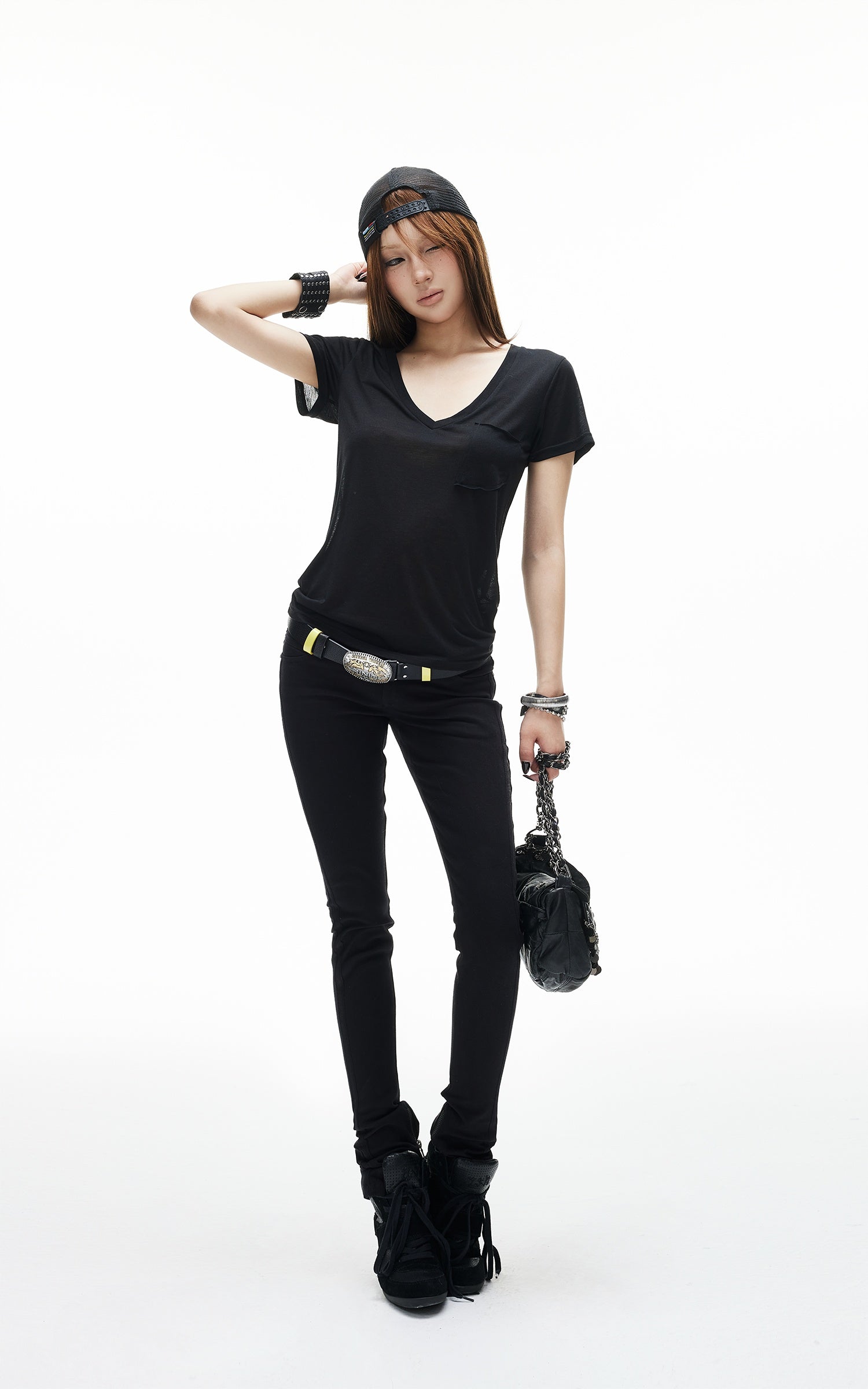IAMXIAA Low Rise Slim Fit Zip Hem Pants