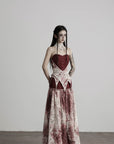 DOINDULGE Deconstructed Lace Panel Maxi Skirt