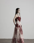 DOINDULGE Deconstructed Lace Panel Maxi Skirt