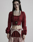 DOINDULGE Baroque Cropped Cameo Top