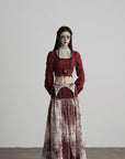 DOINDULGE Deconstructed Lace Panel Maxi Skirt