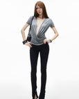 IAMXIAA Low Rise Slim Fit Zip Hem Pants